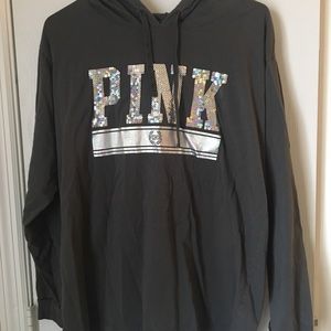 Pink VS lightweight sequin hoodie